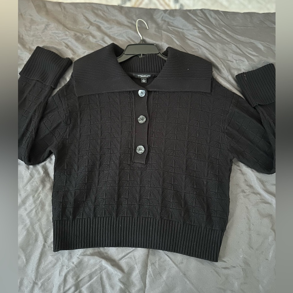 Marc New York Andrew Marc Collared‎ Partial Button Popover Sweater Size L
